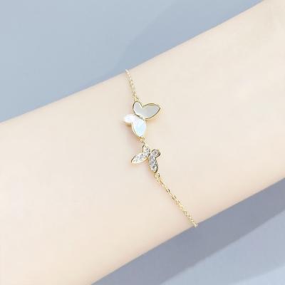 China Environmentally Friendly Real Butterfly Shell Women's Link Chain Bracelets Bracelets for sale