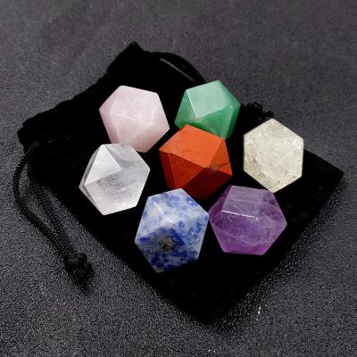 China Other Natural Crystal Stones Sets Seven Pcs With Bag Natural Energy 7 Chakra Crystals Healing Loose Stones for sale