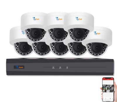 China 8CH NVR Built-in Siren Camera 4K POE Security System Home Camera with 2TB HDD 8PCS 4MP IP Camera Built-in POE MIC and SD Card Slot H.265+ IR 30M for sale