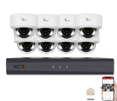 China New Home DOME Security System 4k NVR 8PCS 6MP IP Camera POE Built-in MIC AI Human NIGHT VISION and Vehicle IR Detection IP66 H265 Night Vision for sale