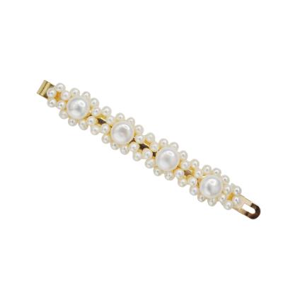 China Fashion Central Institute of Statistics Korea rhinestone platypus clip all pearls hair pin clip pearl hairpin women and girls for sale