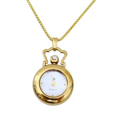 China FASHIONABLE High Quality 14K Gold Filled Watch Necklace With Akoya Sea Pearl For Women for sale