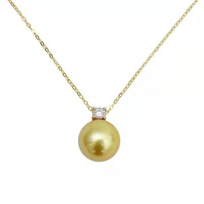 China Real luxury and classic 18K gold jewelry 16 inch 18 inch south sea pearl pendant necklace free shipping for sale