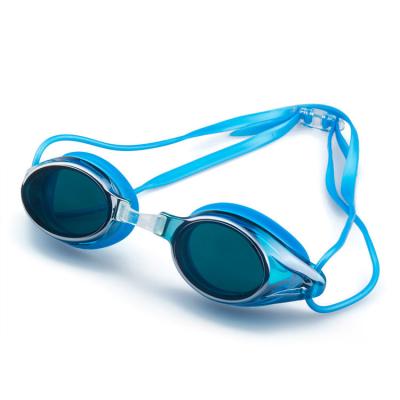 China Safety Summer Sports Blue Glass Glass Anti Fog Myopia Swimming Goggles for sale