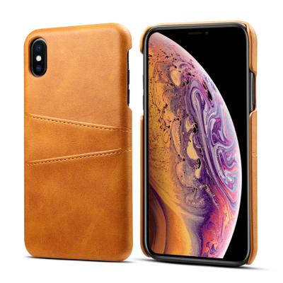 China 2019 Card Holder Back Cover Cell Phone Accessories For iPhone Xs Max Leather Phone Case, Leather Phone Case For iPhone X for sale