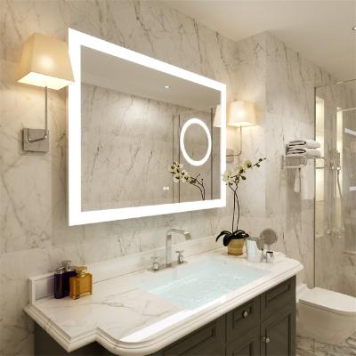 China Silver Magnifying Mirror Espejo Lighting Intelligent Led Touch Screen Mirror Bathroom Led Mirror for sale