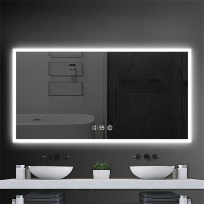 China Espejo Magnifying Intelligente Backlit Mirror Illuminated Rectangle Frosted Mirror for sale