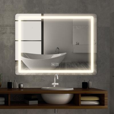 China Magnifying Modern Smart Led Vanity Bathroom Mirror With Time Display for sale