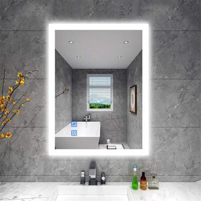 China Espejo de Magnification Inteligente Backlit Led Smart Bathroom Bath Vanity Mirror With Time Display for sale