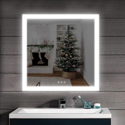 China Hot Selling Magnifying Led Demister Light Backlit Rectangle Wall Touch Screen Smart Bathroom Led Mirror Living Room for sale