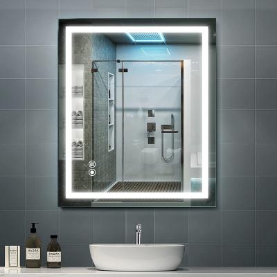 China Espejo Magnifying Anti Fog Led Light Backlit Touch Screen Smart Wall Bathroom Mirror for sale