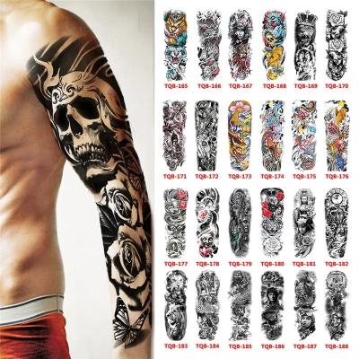 China New Fashion Temporary Tattoo Stickers Arm Quick Temporary Skull Tattoo Stickers Waterproof For Man Women for sale