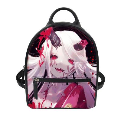 China Japanese Geisha's Wallpaper Image Luxury PU Leather Design Lightweight Women's Ride Art Girls Shoulder Bags Ladies Mini Bookbags Backpack for sale