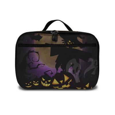 China Light Witch Pumpkin Pattern Print School Lunch Bags Custom Design Halloween Children's Lunch Bags Wholesale Student Lunch Bag for sale