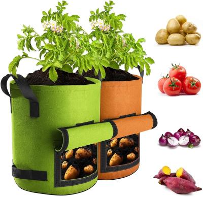 China Non Woven Felt Fabric Nursery Flower Planter Poly Felt Plant Hydroponic Grow Bags for sale