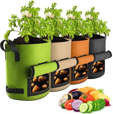 China Felt Cloth Felt Potato With Flap Access Vegetable Growth Planting Cloth Plant Grow Bag for sale