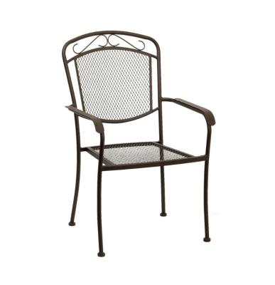 China Eco - Friendly Outdoor Garden Wrought Iron Stacking Chair Metal Mesh Chair for sale