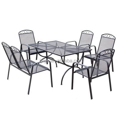 China Modern Outdoor Patio 6pcs Outdoor Furniture Dining Chair And Table Furniture Set for sale