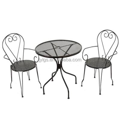 China Garden Set 3 Piece French Metal Bistro Chair And Table Set for sale