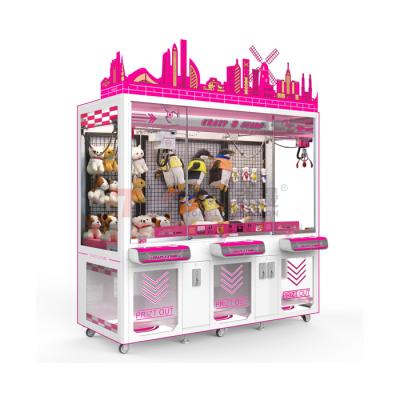 China Hot selling hardware claw machine game toy /crane claw machine for 3 players / arcade claw machines for sale