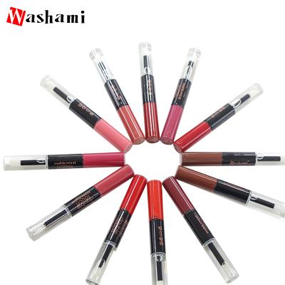 China Washami waterproof colorful durable double-end lip gloss with free sample for sale