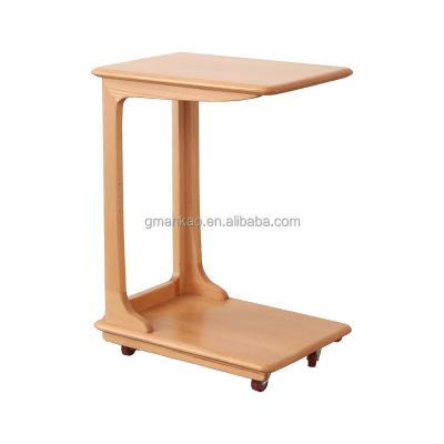 China Removable solid wood sofa side cabinets with small movable roller table square tea table mini small headboard a bed c-shaped horn for sale