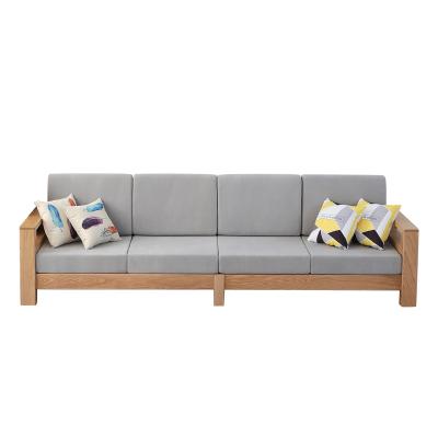 China Fashion Removable Cover 2021 New Nordic Modern Style Seattle Solid Wood Sectional Sofa for sale