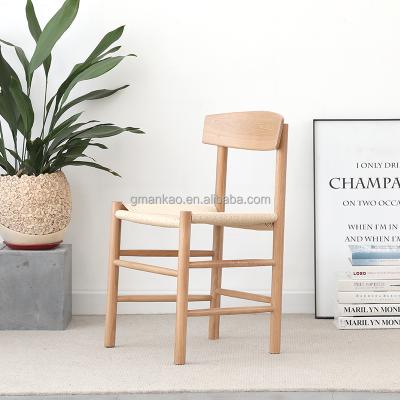 China Modern Creative Japanese Rope Back Dining Chair Wholesale Nordic Simple Wood Dining Room Furniture s for sale