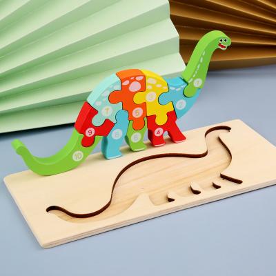 China Hot Selling DIY Kids Wooden 3D Education Puzzles Wooden Montessori Game Toys Kids Jigsaw Puzzle Educational Toys for sale