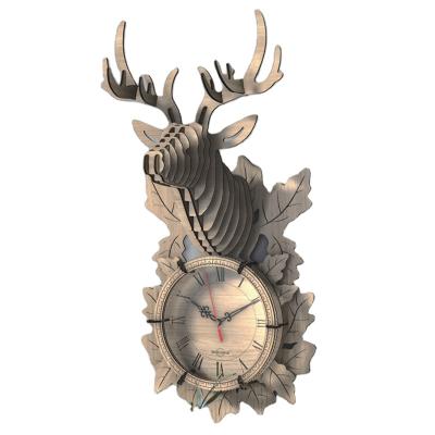 China Good Quality 3d Clock Owl Jigsaw Puzzles Funny Zodiac Wooden Wall Clock 3d Game Summer Model Kits for sale