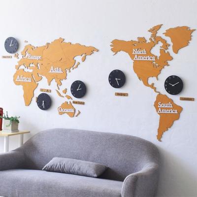 China Casual Wooden 3d World Map Home Decor Wall Art Decoration for sale