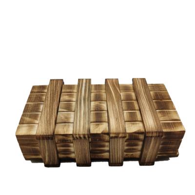 China Interesting Puzzle Wooden Secret Box Holder Cash Gift Voucher Compartments Magic Money Holders For Adults for sale