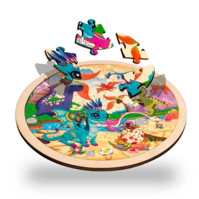 China Toy Kids Toy Wood Puzzle 3D Educational Wooden Jigsaw Puzzle For Children Cartoon Animal Puzzles Educational Toy for sale