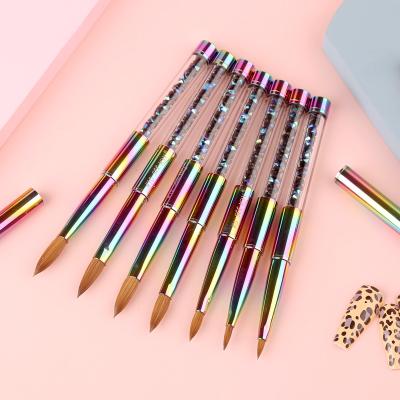 China Pinceles Kolinsky Custom Nail Brush Logo Nail Brush Pure Hair Metal Handle 2021 Nail Brush Kolinsky 100% Nail Art Brush Size 2 Private Label 4 6 8 10 12 14 for sale