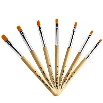 China Pinceles Kolinsky French Nail Brush Nail Art Brush Manicure 7pcs Phototherapy Wood Rod Nail Brush Pen Set for sale