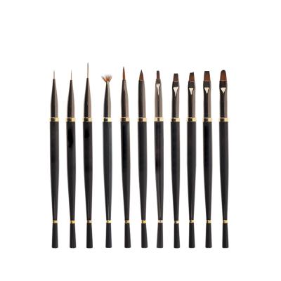 China Fashionable Pinceles Kolinsky Nail Art Brush 2021 Nail Art Stripper Set Brush Top New Selling Top Quality Metal Handle Nail Art Set Nylon Cosmetic Brush for sale