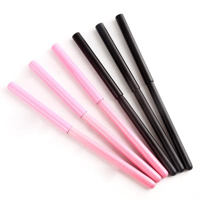 China 2021 Nail Art Brush Private Label Professional Pink Handle Liner Retail Black Plastic Nail Art Brush With Cover for sale