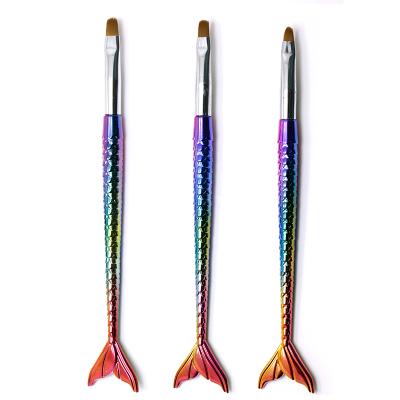 China Professional Nail Art Brush Tool Design Beauty Nail Painting Nail Art Set Brush Nylon Hair Mermaid Gradient for sale