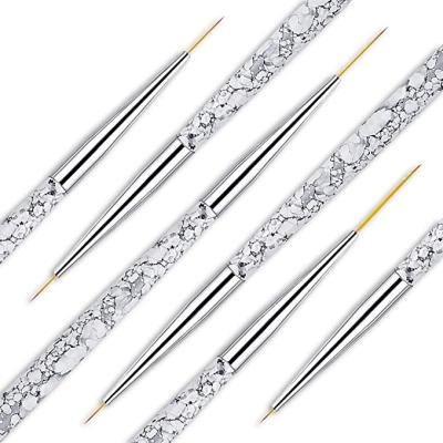 China Nail Art Liner Brush Set Acrylic Art Manicure Polish Tools Fuhan 6Pcs Nail Detail Brush Nail Liner Brush Pinceles Kolinsky Long for sale