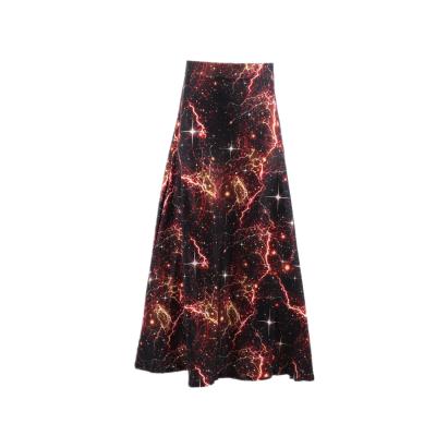 China Plus Size Magic Galaxy Fashion Women Maxi Dresses Extra Plus Size Wear Skirts Instant Wholesale Custom Made One Line Daily Umbrella Type Long for sale