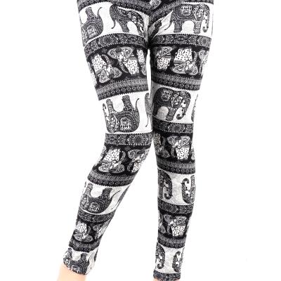 China Tall And Curvy High Waist Antibacterial Elephants Prints Super Soft Plus Size Leggings Wholesale for sale