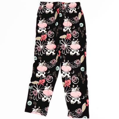 China OEM Antibacterial Custom Dairy Cow Cartoon Prints Super Soft Fashion Women Velvet Children Leggings Butter Factory Good Quality for sale