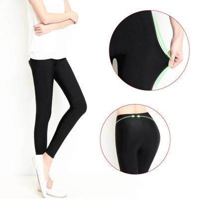 China Antibacterial Super Smart Shiny Design Women Tight Color Sun Pants Nylon/Spandex Basic Solid Shiny Gaiters Wholesale for sale