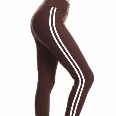 China Antibacterial Custom Solid Color Basic Solid Color Cotton Stretch Yoga Pants High Waist Yoga High Waist Running Gaiters For Girls for sale