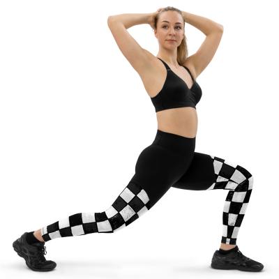 China Antibacterial High Quality Fitness Tights Women Fashion Pants 230gsm Super Buttery Checkerboard Prints Ultra Soft Leggings for sale