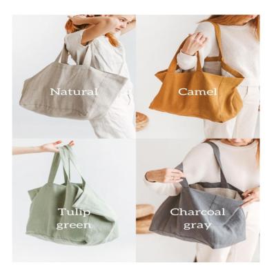 China Simple Handbag Style Beach Shopping Bag Eco-Friendly Folding Reusable Shopping Canvas Bag Organic Canvas Dual Storage Function for sale