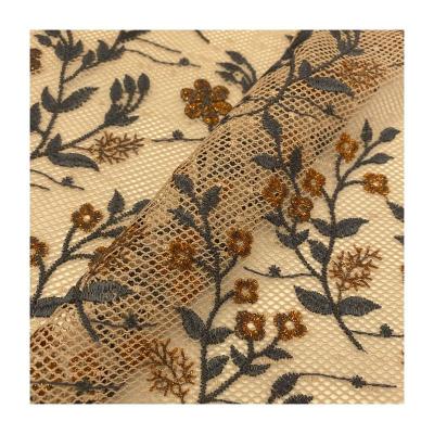 China OEM Breathable Textile Fabrics Wholesale Hot Selling Polyester Flower Polyester Embroidery Printed Fabric for sale