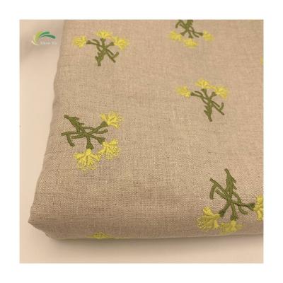 China Factory Supplier Breathable China Wholesale Hot Selling Embroidery Cotton Bed Linen Fabric Canvas Cotton Blend Fabric for sale