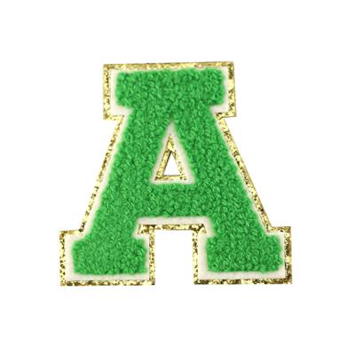 China Viable Wholesale Custom Woven Garment Letter Logo Brand Patch Custom Sew Embroidered Iron On Custom Letters Chenille Embroidery Patches for sale