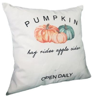 China Pumpkin PORTABLE Plaid Autumn Thanksgiving Pillowcases Square Halloween Canvas Pillow Covers for sale